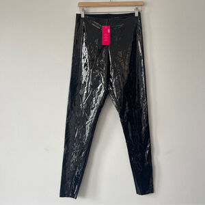 Commando Faux Patent Leather Legging Black Large high waist shiney stretch